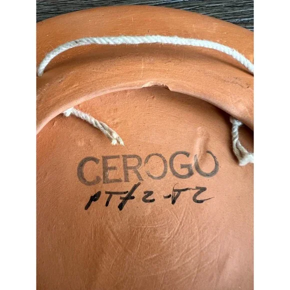 Cerogo Santo Domingo Terra Cotta Hand Painted Sunset BOHO Pottery Wall Plaque - Picture 4 of 6